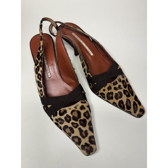 Donald J Pliner Shoes Womens Size 8 Leopard Slingback Pointed Toe Heels LOIS S4 - Picture 9 of 15